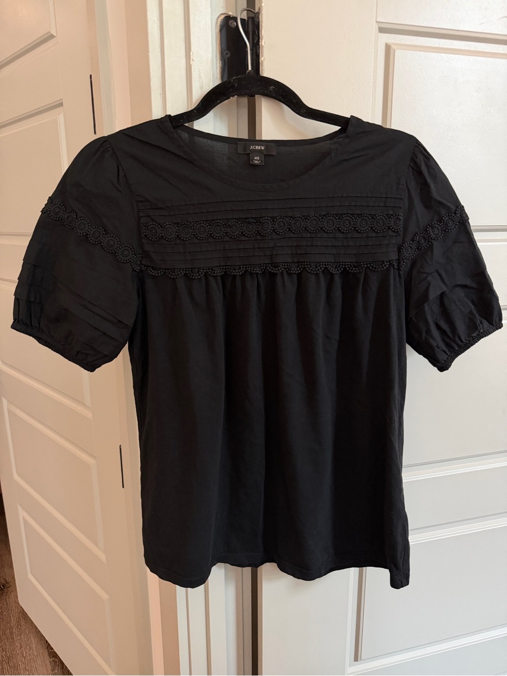 J. Crew Embroidered Cap-Sleeve Tee